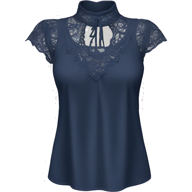  Navy blue top with lace emoji
