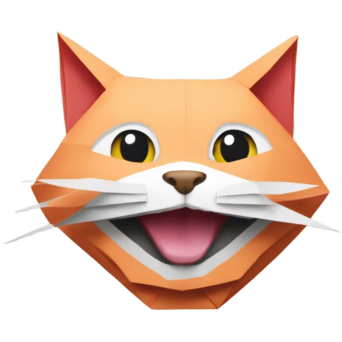 cat smiling origami saumon emoji