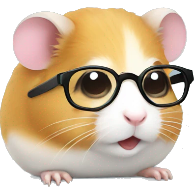A hamster with glasses emoji