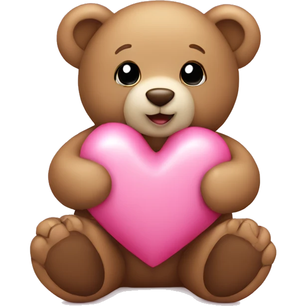 Teddy bear holding pink heart  emoji