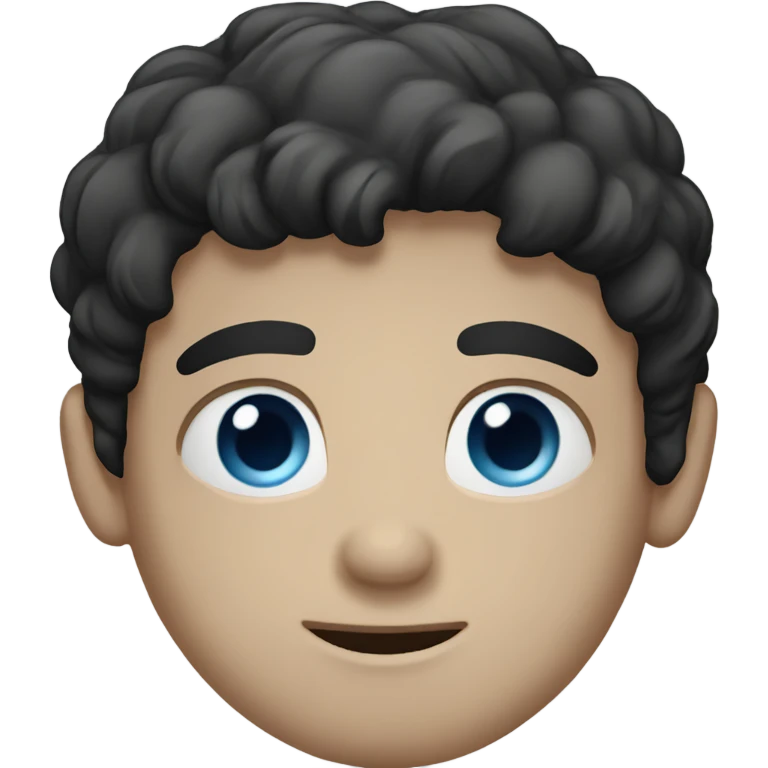 white male with blue eyes and black hair emoji