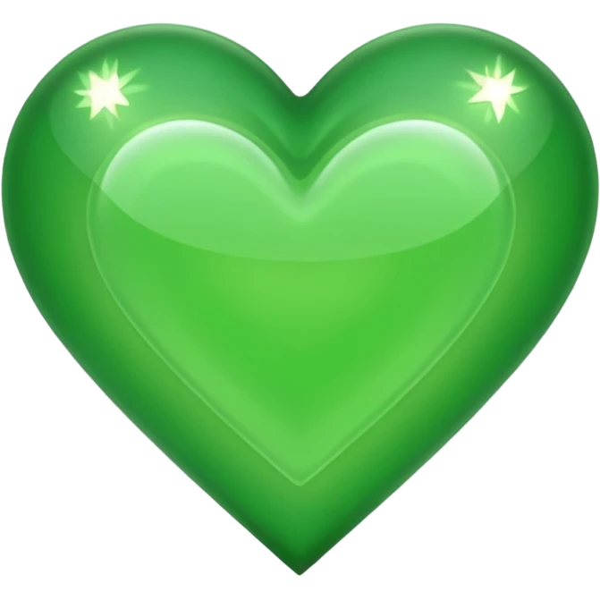 green heart with a transparent center emoji