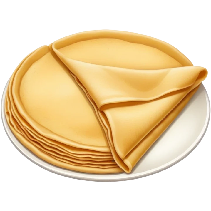 Simplest possible crepe or pancake with flat colors emoji