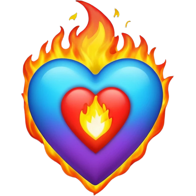 Make flaming hearts in all colours emoji