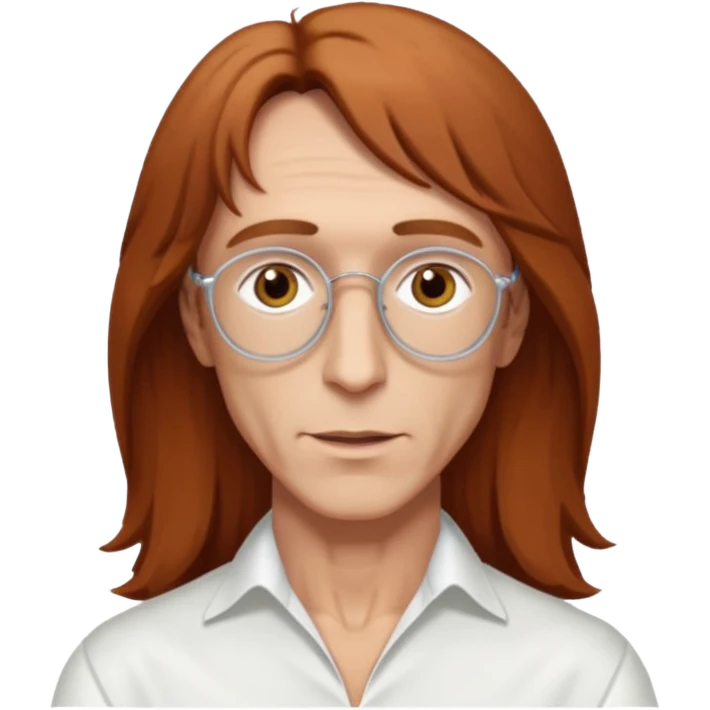 Robin Gibb brown eyes, long auburn hair, white outfit emoji