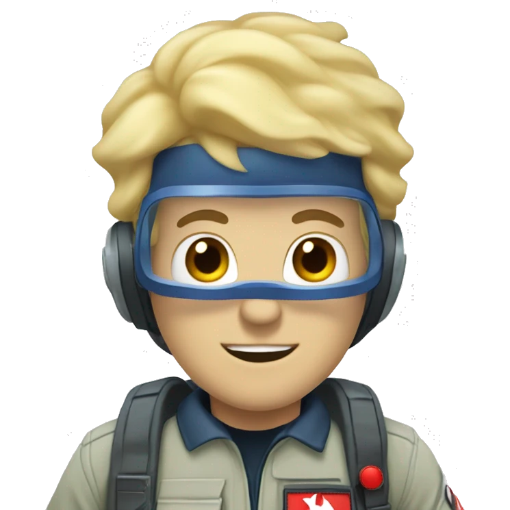 Male Ghostbuster with Blue flight suit and blonde hair emoji