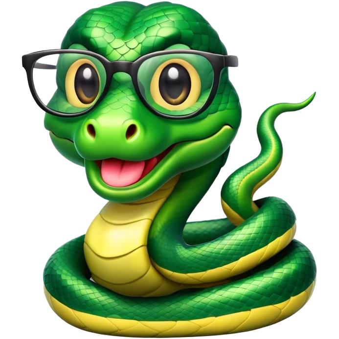 happy snake with glasses emoji