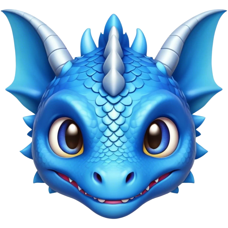 cute blue baby dragon head  emoji