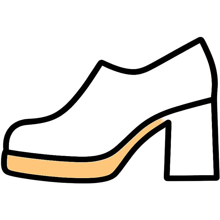chunky white heel, stylish, modern, minimal background emoji