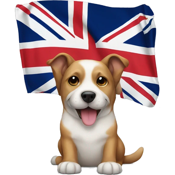 dog near union jack emoji