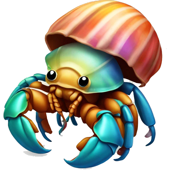 Hermit crab with a colorful shell emoji