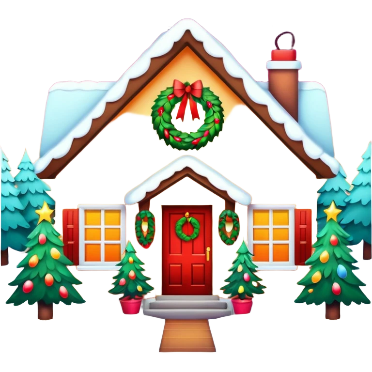A house decorated for Christmas emoji