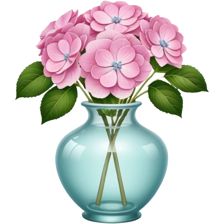 Pink Pastel Aesthetic Hydrangeas In A Vintage Vase emoji