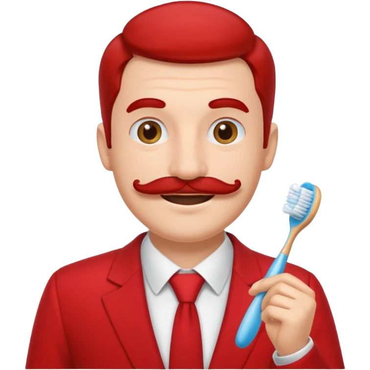 hitler with toothbrush mustache and red suit emoji