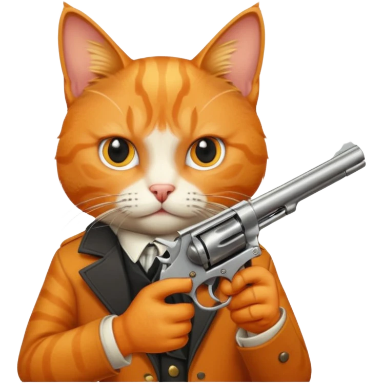 Revolver with cat holding it emoji