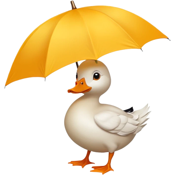 Duck holding white umbrella emoji
