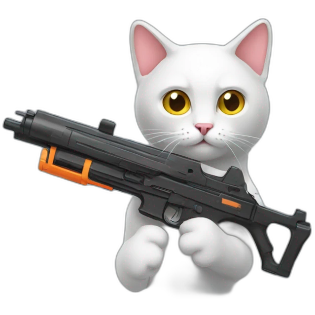 cat with a nerfgun emoji