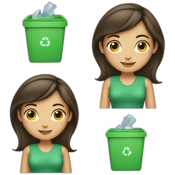 Brunette girl recycling emoji