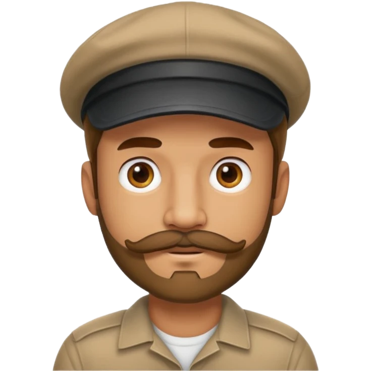 man wearing cap with little beard and moustache emoji