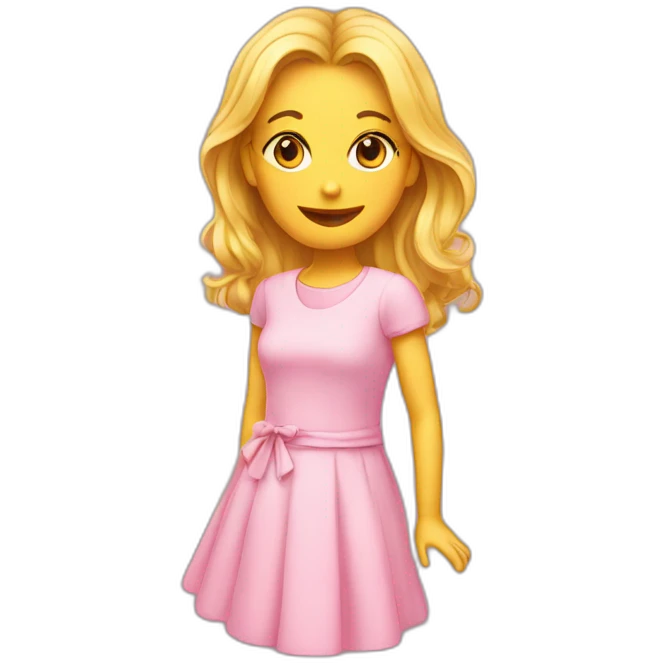 Chat avec robe rose emoji