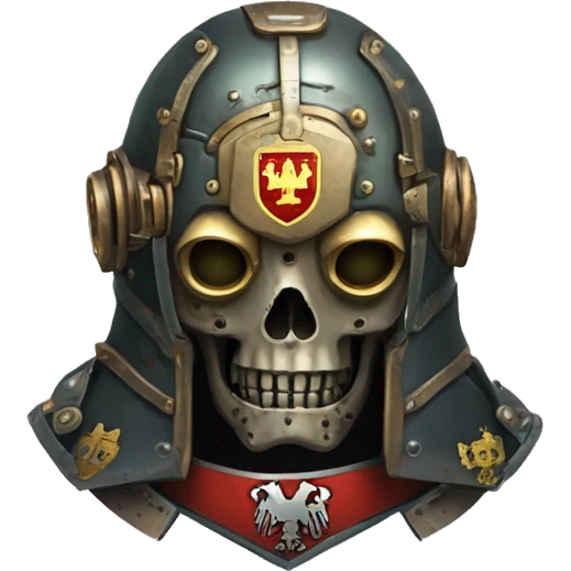 adeptus mechanicus head featuring Russian coats of arms emoji