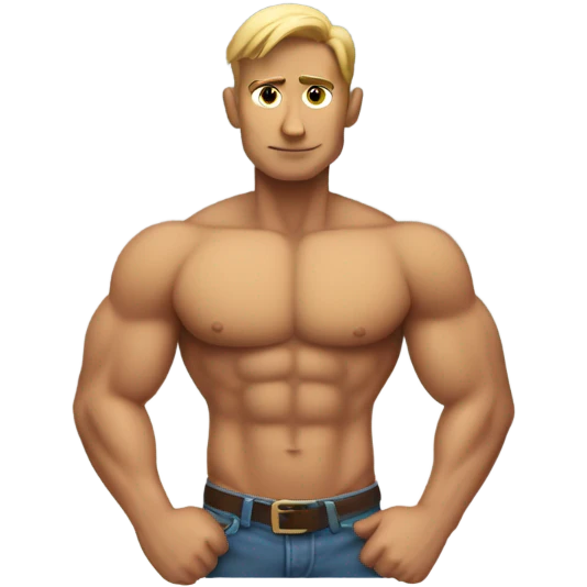 A torso of a man without a shirt emoji