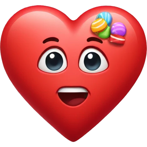 red heart with candy emoji