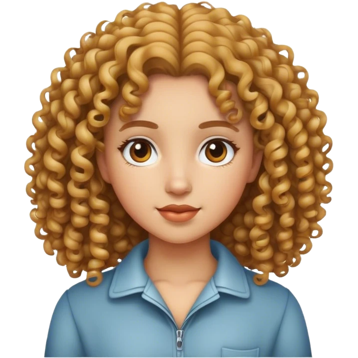 One girl for curly hair emoji