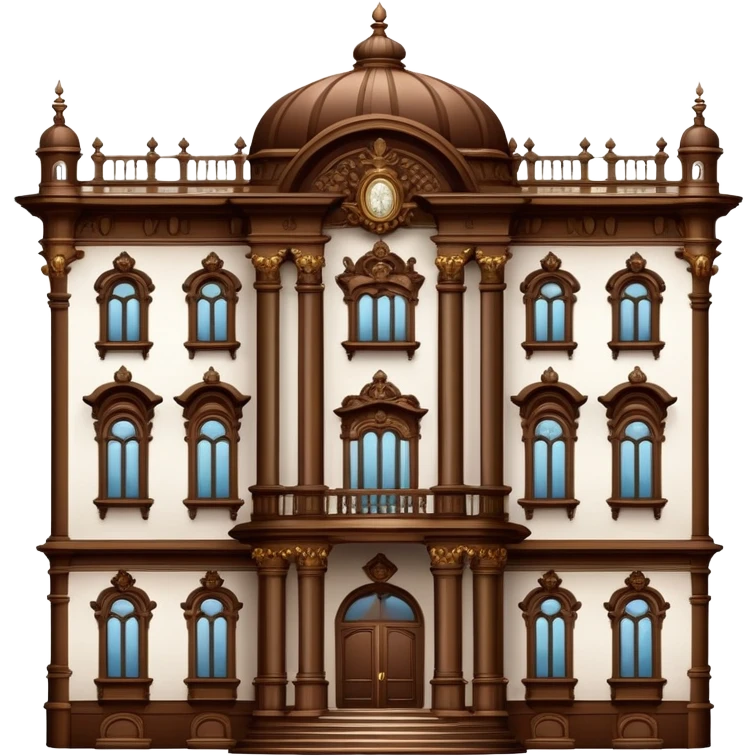 chocolate brown and white embellished baroque palace emoji