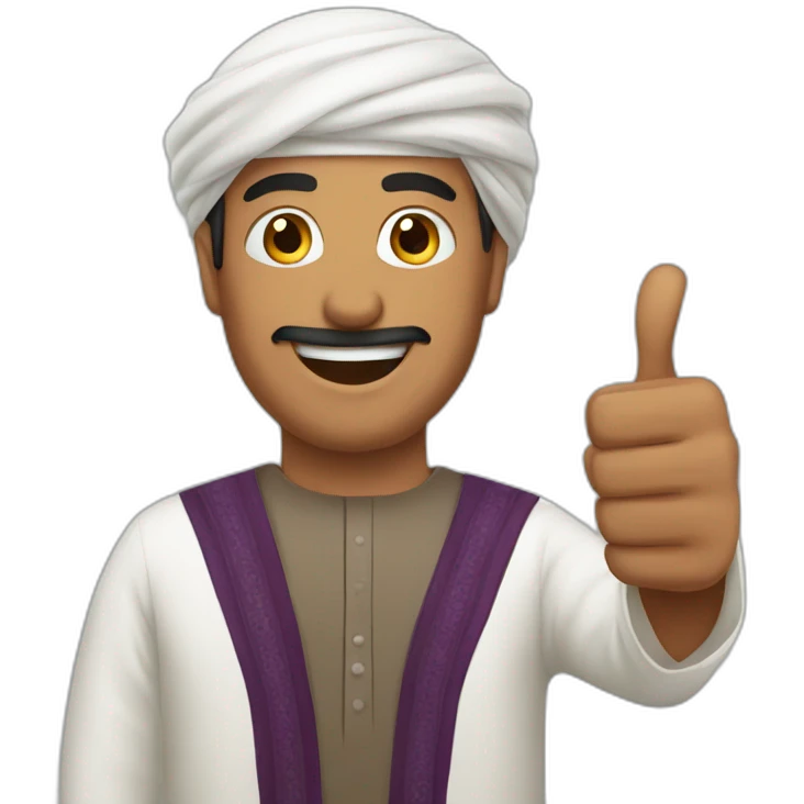Omani man thumbs up emoji