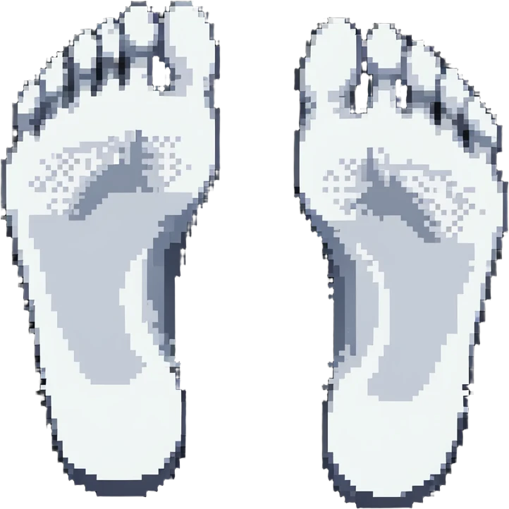 realistic foot soles with white sap coating emoji