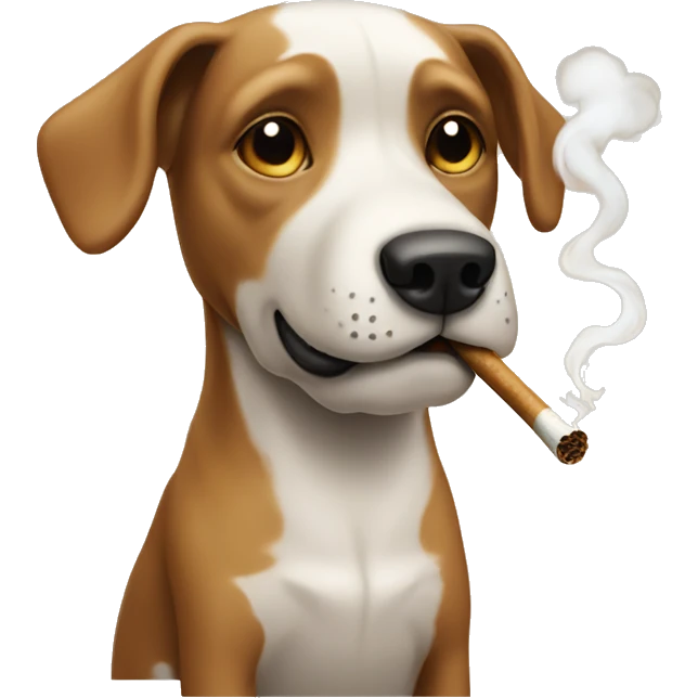Dog smoking a bone emoji