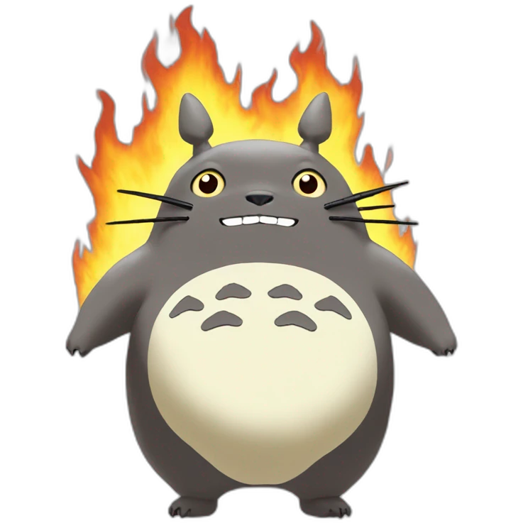 Totoro en feu emoji