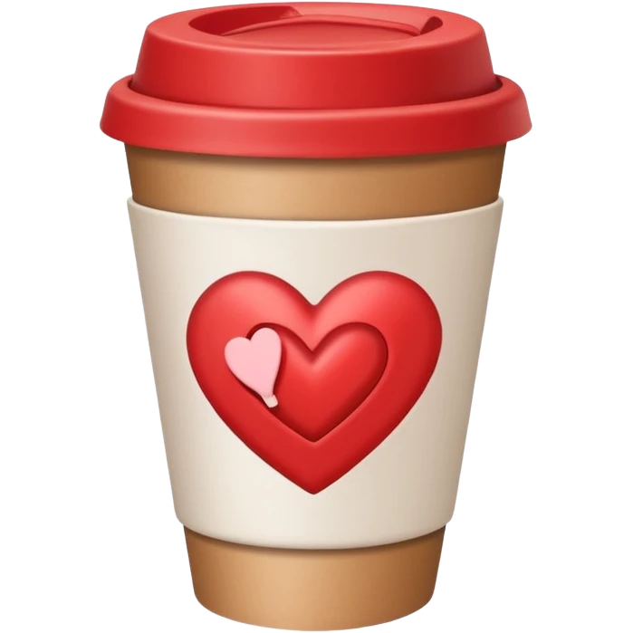 to-go coffee cup with a heart on it, representing a café emoji