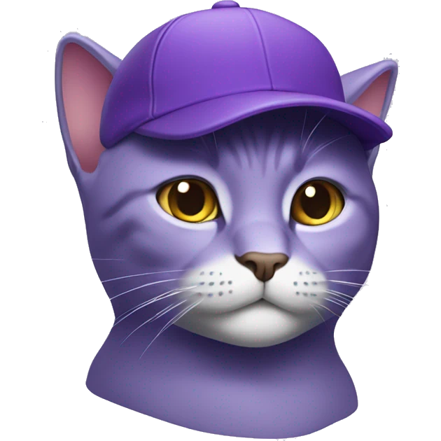A purple cat with a cap on head emoji