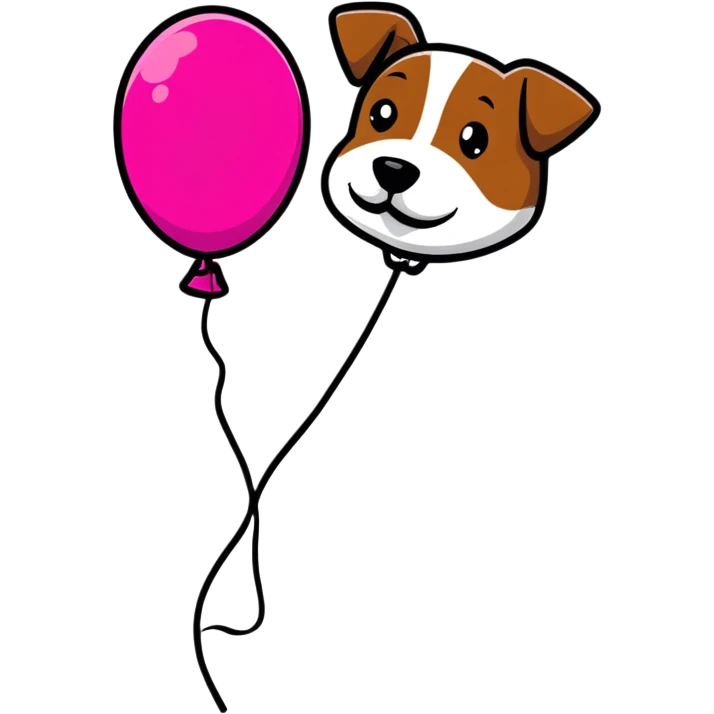 hot pink helium balloon dog emoji