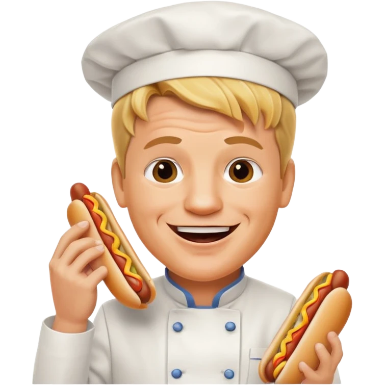 gordon ramsay eat a hotdog, happy smile emoji