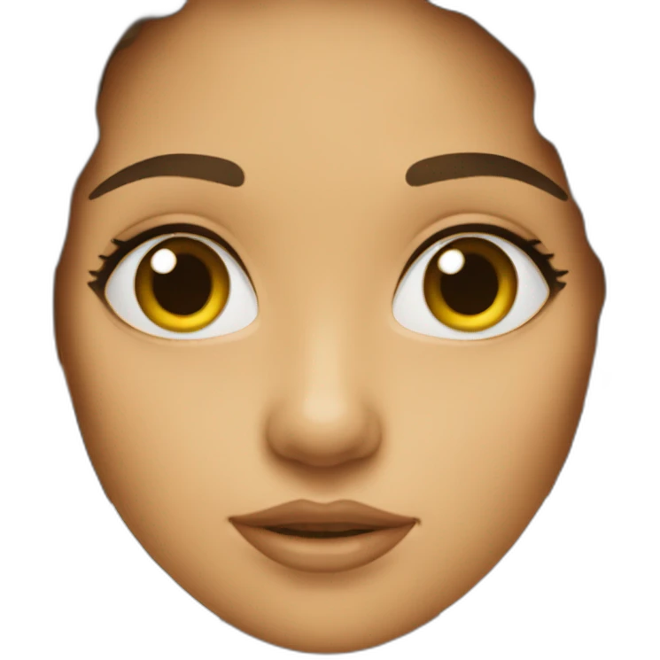 small lips big eyes brunette tanned girl emoji