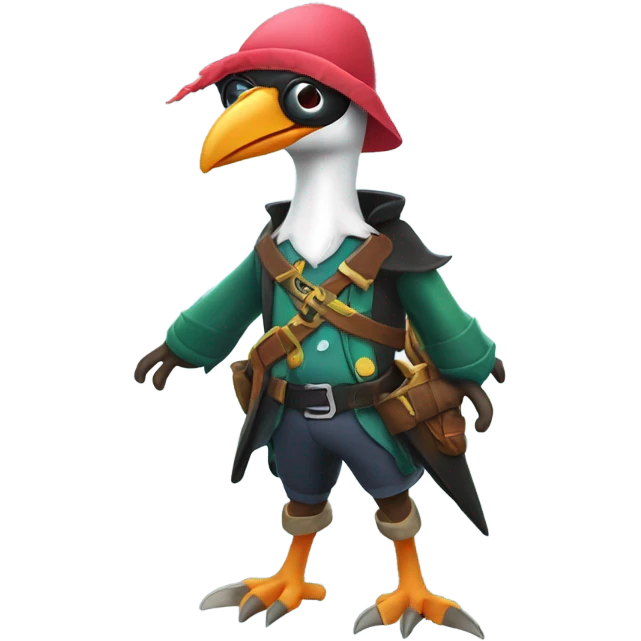 Pterodactyl wearing snow boots, and an eyepatch emoji