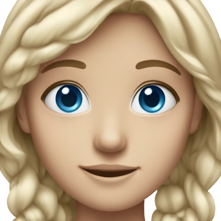 smiling girl with blue eyes emoji