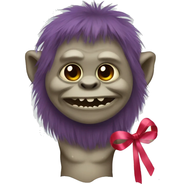 Troll with a ribbon and a sloth  emoji