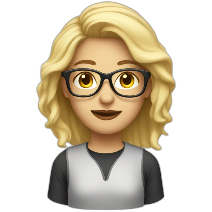 blonde programmer with glasses with facemask emoji