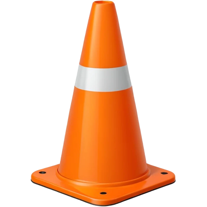 Cono naranja obra construcción  emoji