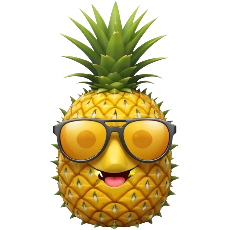 Pineapples with sunglasses on emoji