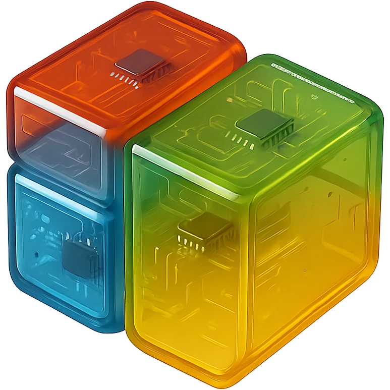 Microsoft logo, four colored squares red green blue yellow, vibrant color glossy effect emoji
