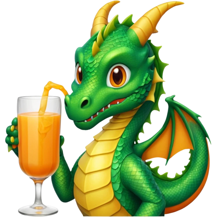 Dragon sipping a juice drink emoji