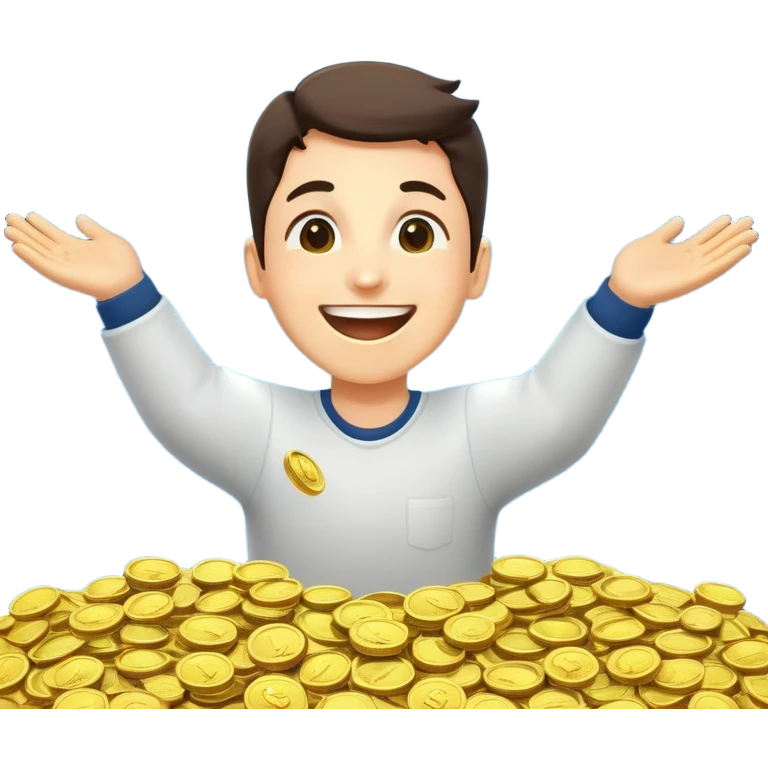 make me a png emoji in the style of an iPhone where a person gets money without doing anything
Here is a description of an iOS-style emoji that you can create:
 emoji