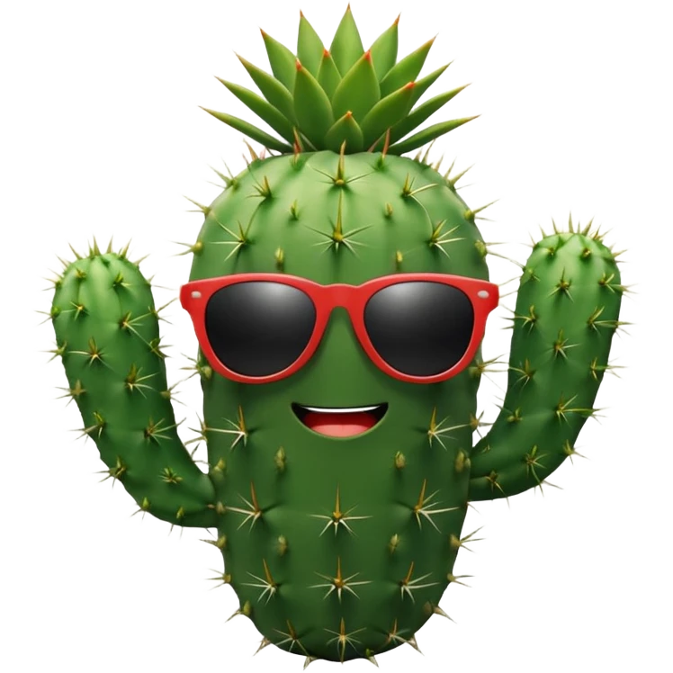 Cactus with abs and sun glasses  emoji