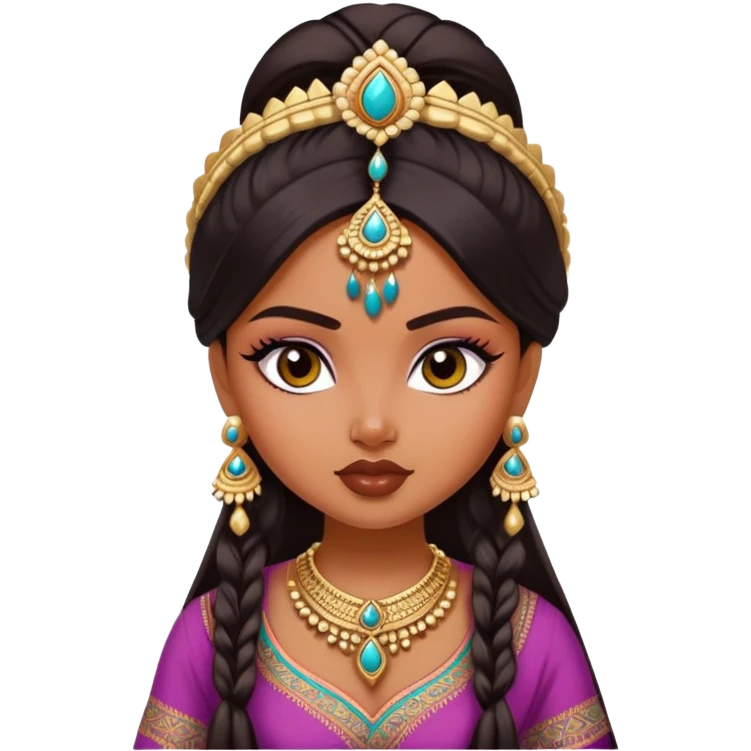 pretty bratz indian baddie asian, desi clothes, dark hair emoji