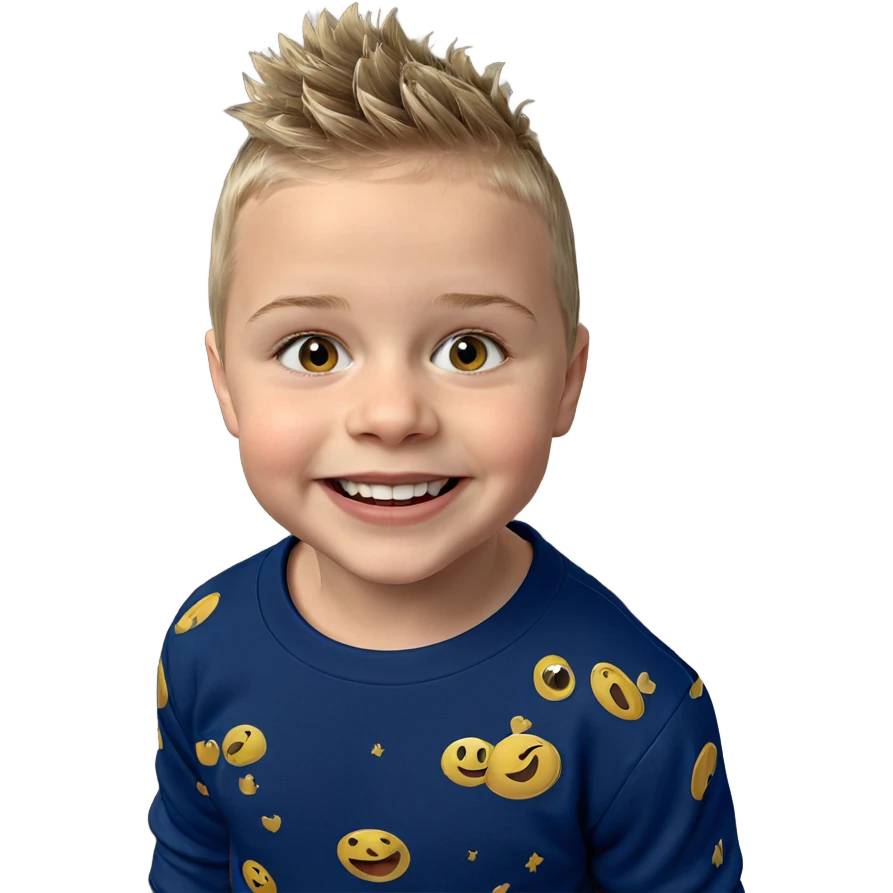 happy boy with a grin emoji